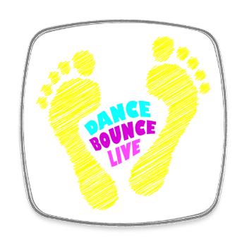 Dance Bounce Live barefoot NEON gelb - Viereckiger Kühlschrankmagnet - Weiß - Vorne