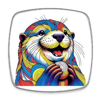 Otter - Square fridge magnet - white - Front