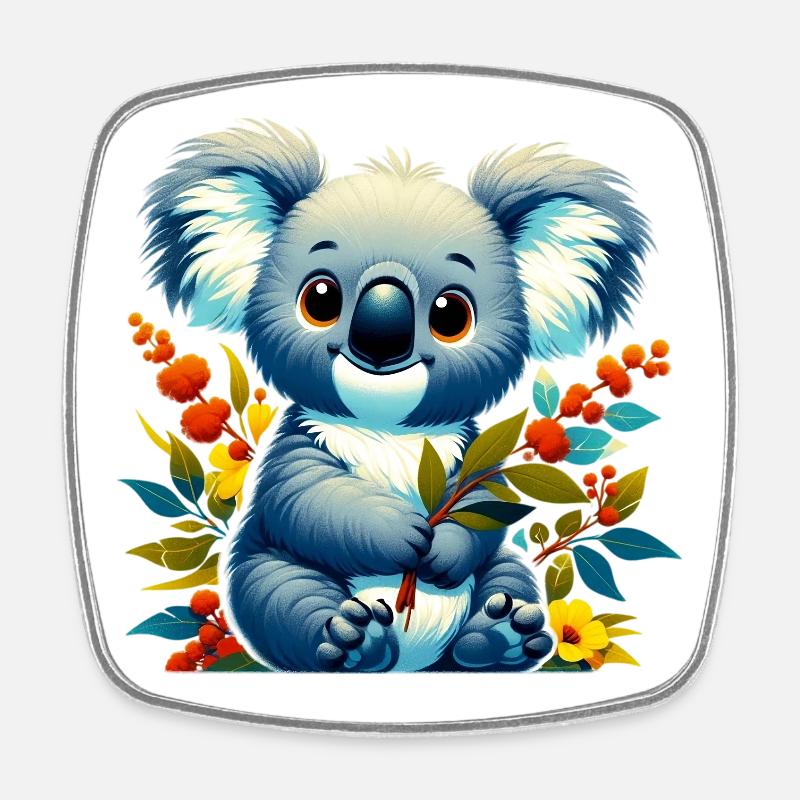 Koala - Viereckiger Kühlschrankmagnet - Weiß