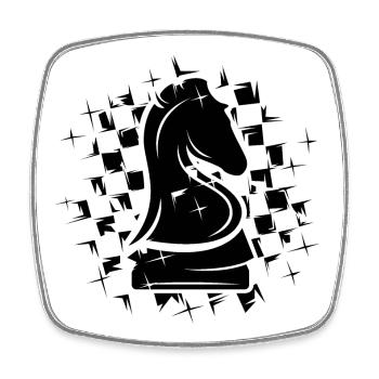Schach knight Schachfigur Verein Illustration Logo - Viereckiger Kühlschrankmagnet - Weiß - Vorne