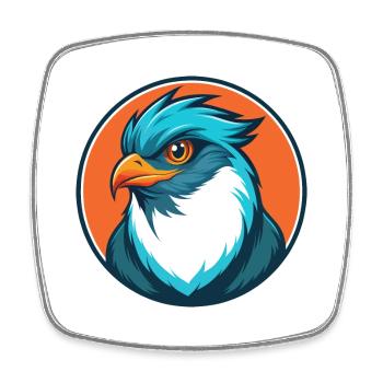 Coucou oiseau mignon Kawaii dessin animé Animal Animal Logo - Magnet carré - blanc - Devant