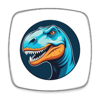 Dinosaurier Niedliches Kawaii Cartoon Tier Haustier Logo - Viereckiger Kühlschrankmagnet - Weiß - Vorne