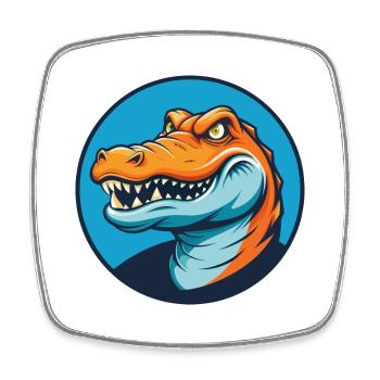 crocodile mignon kawaii dessin animé animal animal de compagnie logo - Magnet carré - blanc - Devant