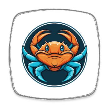 Crab Cute Kawaii Cartoon Clipart Animal Pet Logo - Square fridge magnet - white - Front