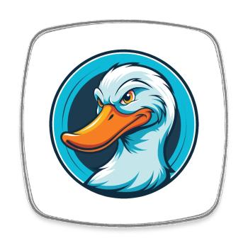 Ente süße Kawaii Cartoon Clipart Tier Haustier Logo - Viereckiger Kühlschrankmagnet - Weiß - Vorne