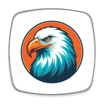 Adler Niedlich Kawaii Cartoon Clipart Tier Haustier Logo - Viereckiger Kühlschrankmagnet - Weiß - Vorne
