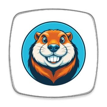 Gopher Niedliche Kawaii Cartoon Clipart Tier Haustier Logo - Viereckiger Kühlschrankmagnet - Weiß - Vorne
