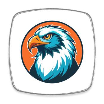 Falke Niedliche Kawaii Cartoon Clipart Tier Haustier Logo - Viereckiger Kühlschrankmagnet - Weiß - Vorne