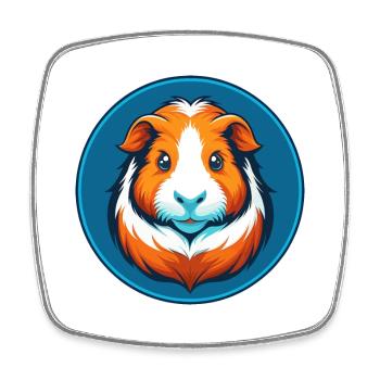 cochon d’Inde mignon Kawaii dessin animé animal animal logo - Magnet carré - blanc - Devant