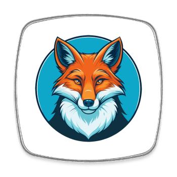 Fuchs süße Kawaii Cartoon Clipart Tier Haustier Logo - Viereckiger Kühlschrankmagnet - Weiß - Vorne