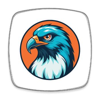 Falke Niedlich Kawaii Cartoon Clipart Tier Haustier Logo - Viereckiger Kühlschrankmagnet - Weiß - Vorne