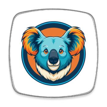 Koala Niedliche Kawaii Cartoon Clipart Tier Haustier Logo - Viereckiger Kühlschrankmagnet - Weiß - Vorne