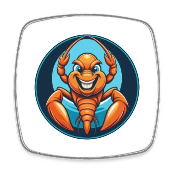 homard mignon drôle Kawaii dessin animé animal animal logo - Magnet carré - blanc - Devant