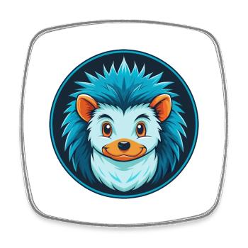 Igel Niedliches Kawaii Cartoon Tier Haustier Logo - Viereckiger Kühlschrankmagnet - Weiß - Vorne