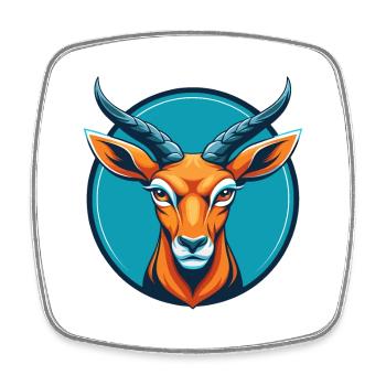 Impala süße Kawaii Cartoon Clipart Tier Haustier Logo - Viereckiger Kühlschrankmagnet - Weiß - Vorne