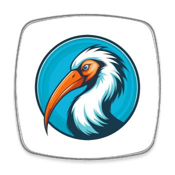 Ibis Cute Kawaii Cartoon Clipart Animal Pet Logo - Square fridge magnet - white - Front