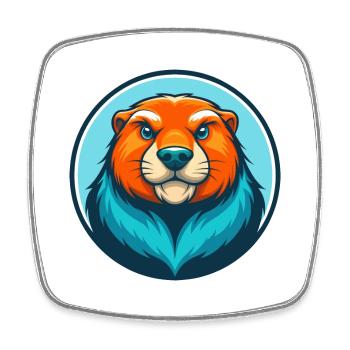 Marmot Cute Kawaii Cartoon Clipart Animal Pet Logo - Square fridge magnet - white - Front