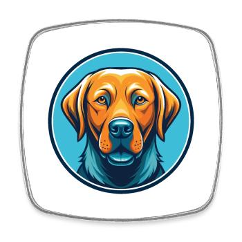 Labrador retriever chien Kawaii dessin animé logo pour animaux de compagnie - Magnet carré - blanc - Devant
