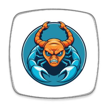 Skorpion Niedliches Kawaii Cartoon Tier Haustier Logo - Viereckiger Kühlschrankmagnet - Weiß - Vorne