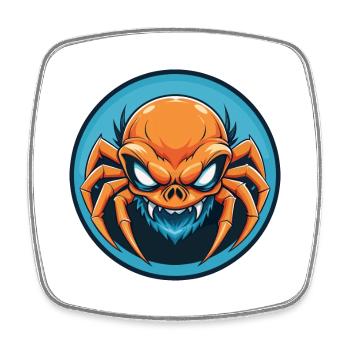 Spinne Niedliche Kawaii Cartoon Clipart Tier Haustier Logo - Viereckiger Kühlschrankmagnet - Weiß - Vorne