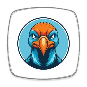 Turquie mignon kawaii dessin animé clipart animal de compagnie logo - Magnet carré - blanc - Devant