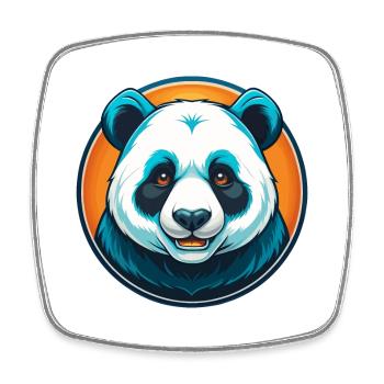 Panda Niedliche Kawaii Cartoon Clipart Tier Haustier Logo - Viereckiger Kühlschrankmagnet - Weiß - Vorne