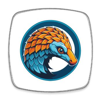 Pangolin Niedliches Kawaii Cartoon Tier Haustier Logo - Viereckiger Kühlschrankmagnet - Weiß - Vorne
