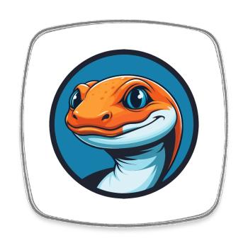 Salamander Niedliches Kawaii Cartoon Tier Haustier Logo - Viereckiger Kühlschrankmagnet - Weiß - Vorne