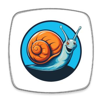 Snail Cute Kawaii Cartoon Clipart Animal Pet Logo - Square fridge magnet - white - Front