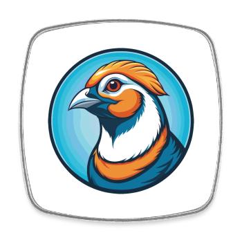 perdrix mignon kawaii dessin animé animal animal de compagnie logo - Magnet carré - blanc - Devant