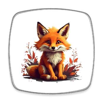 Schelmischer Fuchs - Viereckiger Kühlschrankmagnet - Weiß - Vorne