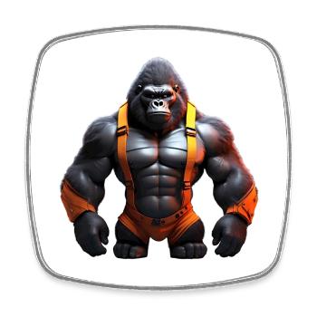 Gorilla Force Primas Ideales Geschenk - Viereckiger Kühlschrankmagnet - Weiß - Vorne