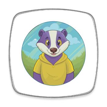 Dachs Niedlich Kawaii Cartoon Clipart Tier Haustier - Viereckiger Kühlschrankmagnet - Weiß - Vorne