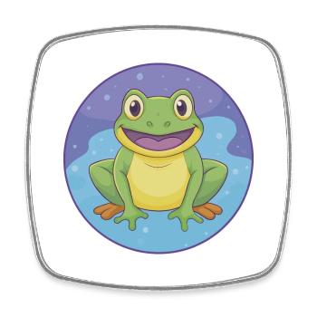 Frog Cute Kawaii Cartoon Clipart Animal Pet - Square fridge magnet - white - Front