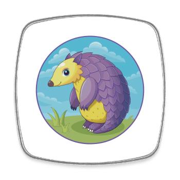 Pangolin Cute Kawaii Cartoon Clipart Animal Pet - Square fridge magnet - white - Front