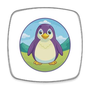 Pinguin Niedlich Kawaii Cartoon Clipart Tier Haustier - Viereckiger Kühlschrankmagnet - Weiß - Vorne