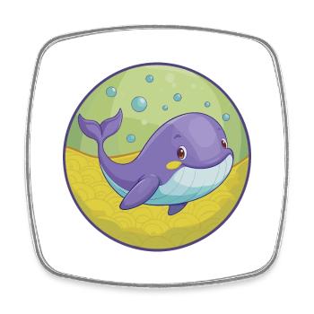 Blue whale Cute Kawaii Cartoon Clipart Animal Pet - Square fridge magnet - white - Front