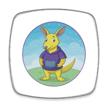 Aardvark mignon Kawaii dessin animé Clipart Animal de compagnie - Magnet carré - blanc - Devant