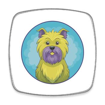 Affenpinscher Dog Cute Kawaii Cartoon Animal Pet - Square fridge magnet - white - Front