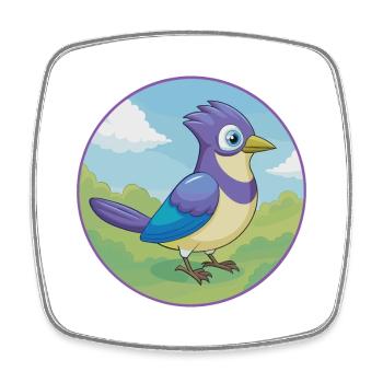 Jay Vogel Niedlich Kawaii Cartoon Clipart Tier Haustier - Viereckiger Kühlschrankmagnet - Weiß - Vorne