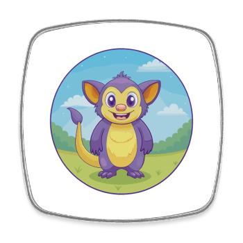 Aye Aye Niedliche Kawaii Cartoon Clipart Tier Haustier - Viereckiger Kühlschrankmagnet - Weiß - Vorne