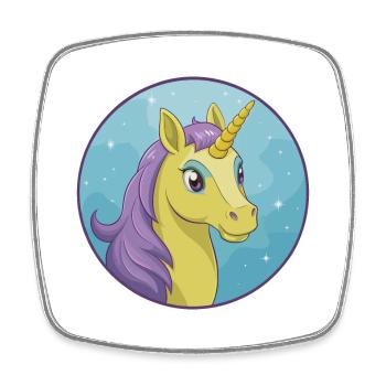 Einhorn Niedlich Kawaii Cartoon Clipart Tier Haustier - Viereckiger Kühlschrankmagnet - Weiß - Vorne