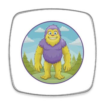 BigFoot mignon Kawaii dessin animé Clipart Animal de compagnie - Magnet carré - blanc - Devant