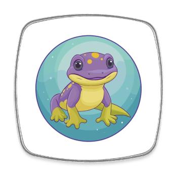 Salamander Niedliche Kawaii Cartoon Clipart Tier Haustier - Viereckiger Kühlschrankmagnet - Weiß - Vorne