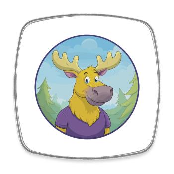 orignal mignon kawaii dessin animé clipart animal de compagnie - Magnet carré - blanc - Devant