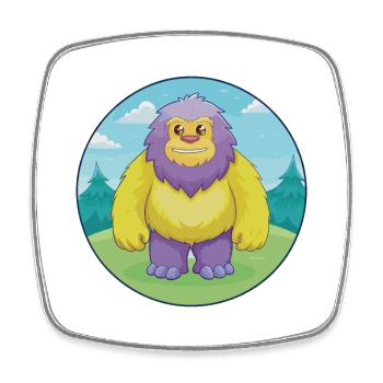 Yeti Cute Kawaii Cartoon Clipart Animal Pet - Square fridge magnet - white - Front