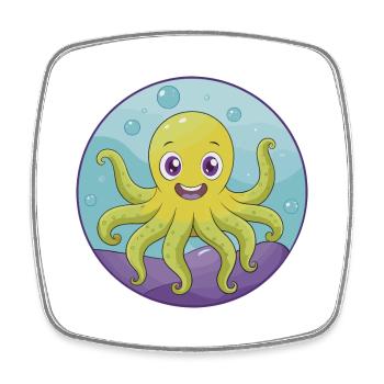 Octopus Cute Kawaii Cartoon Clipart Animal Pet - Square fridge magnet - white - Front