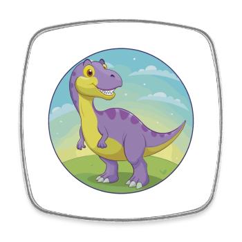 Dinosaurier Niedlich Kawaii Cartoon Clipart Tier Haustier - Viereckiger Kühlschrankmagnet - Weiß - Vorne
