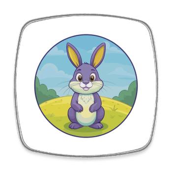 Lapin Mignon Kawaii Dessin animé Clipart Animal de compagnie - Magnet carré - blanc - Devant