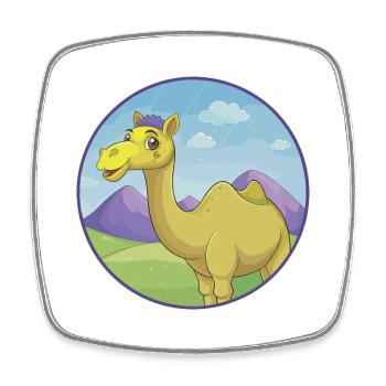 Camel Cute Kawaii Cartoon Clipart Animal Pet - Square fridge magnet - white - Front